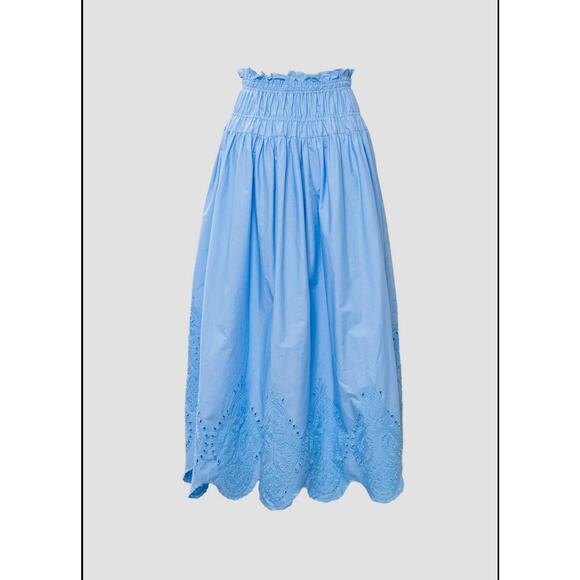Eyelet Scallop Hem Midi Skirt - Picture 3 of 3